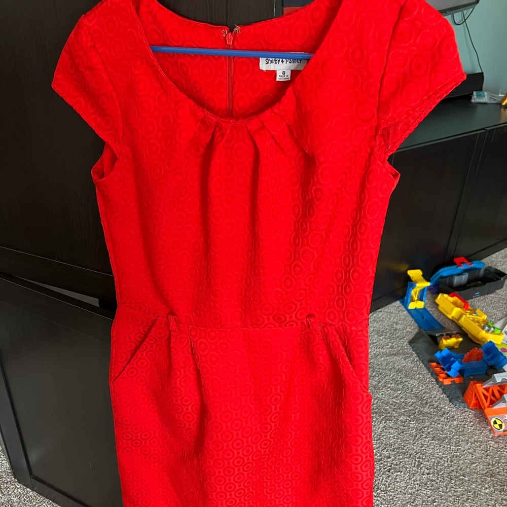 Womens Cocktail Dress / Summer Dress - Size 8 - Vibrant Red Color